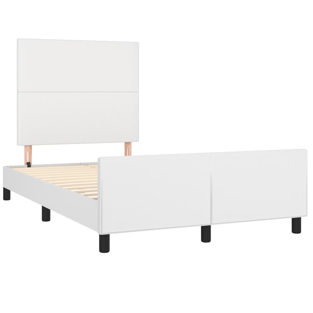 Πλαίσιο Κρεβατιού με Κεφαλάρι Λευκό 120x200 εκ. Συνθετικό Δέρμα
