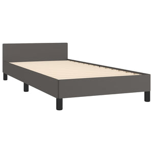 Πλαίσιο Κρεβατιού με Κεφαλάρι Γκρι 80x200 εκ. Συνθετικό Δέρμα