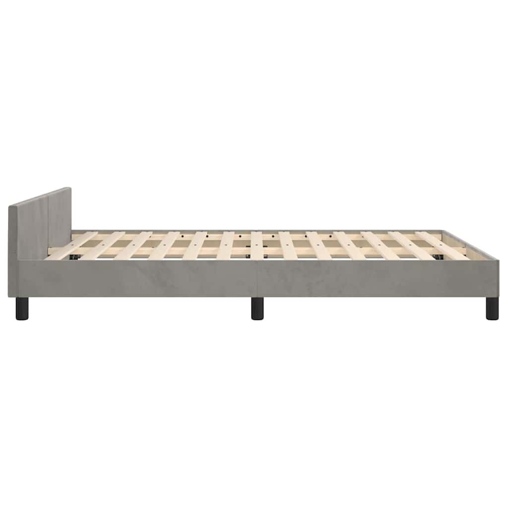 Σκελετός Κρεβατιού Χωρίς Στρώμα Αν. Γκρι 140x200 εκ. Βελούδινο - Pakobazaar