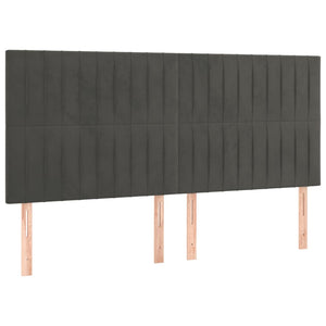 Σκελετός Κρεβατιού Χωρίς Στρώμα Σκ. Γκρι 200x200 εκ. Βελούδινο