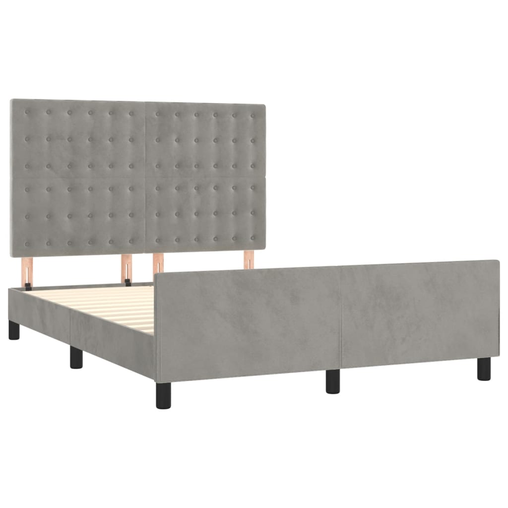 Σκελετός Κρεβατιού Χωρίς Στρώμα Αν. Γκρι 140x190 εκ. Βελούδινο