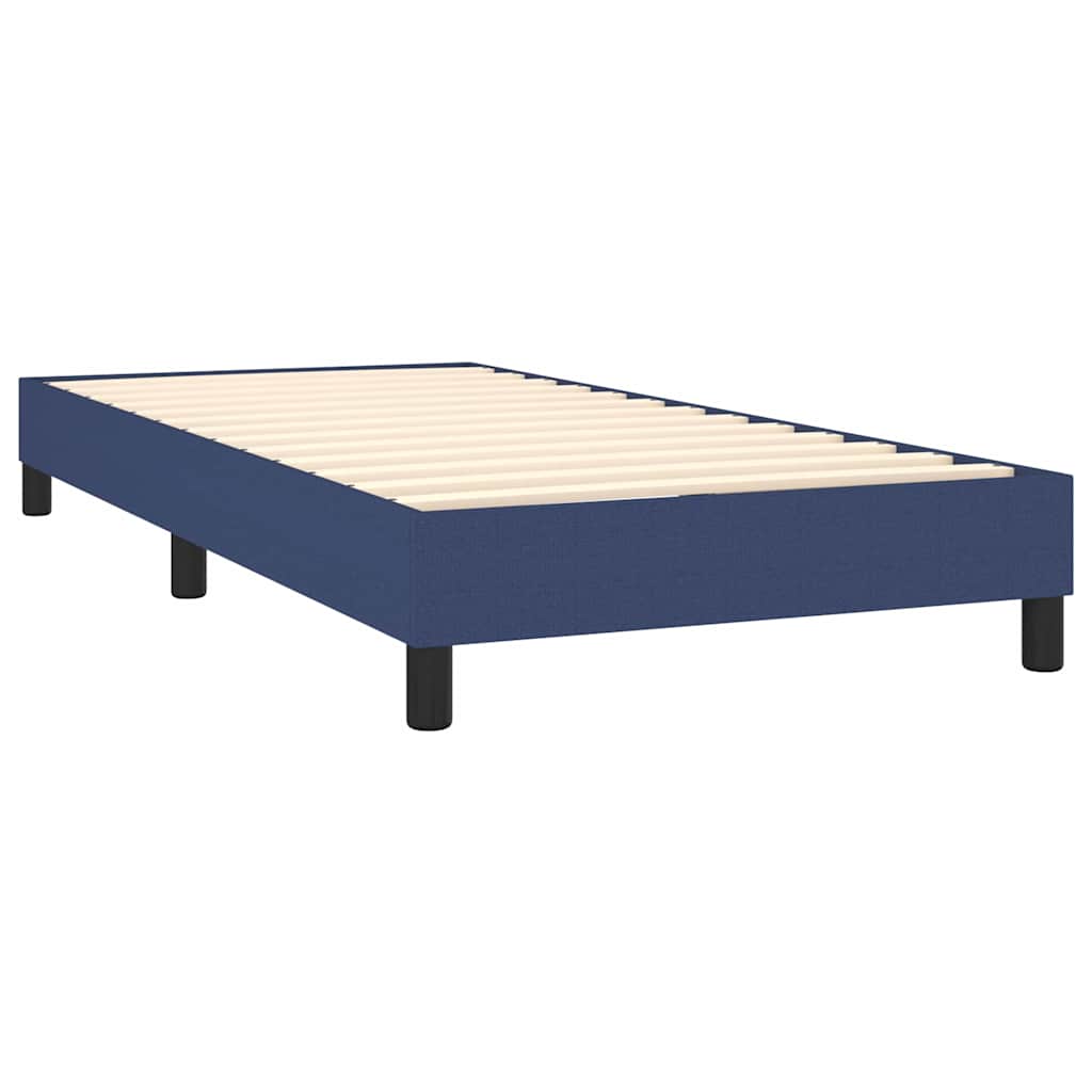 Κρεβάτι Boxspring με Στρώμα Μπλε 80x200 εκ. Υφασμάτινο
