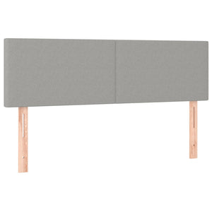 Κρεβάτι Boxspring με Στρώμα Ανοιχτό Γκρι 140x190 εκ. Υφασμάτινο