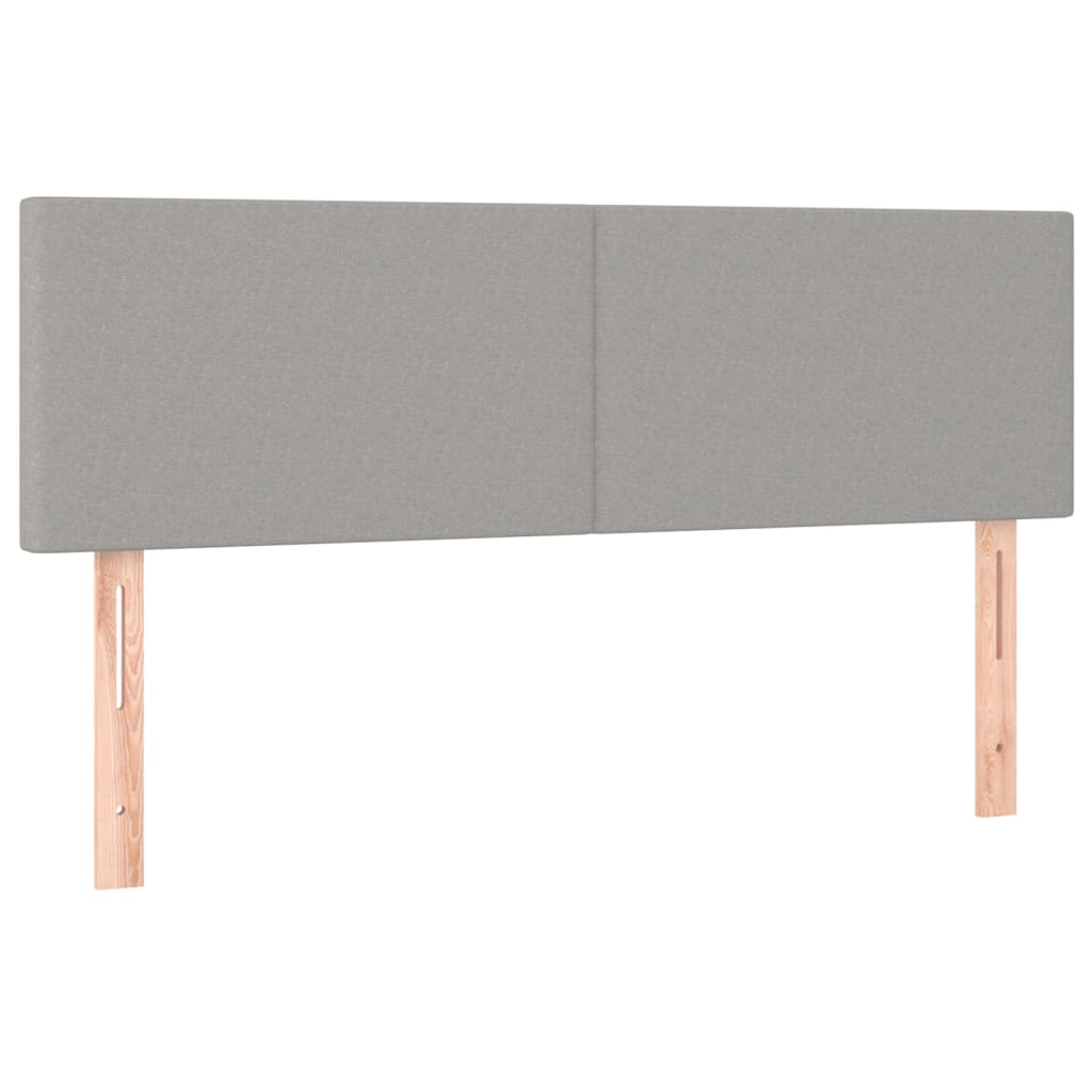 Κρεβάτι Boxspring με Στρώμα Ανοιχτό Γκρι 140x200 εκ. Υφασμάτινο - Pakobazaar