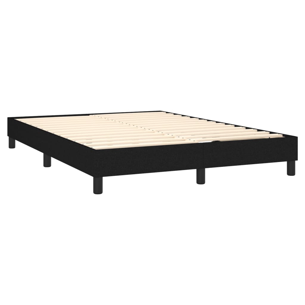 Κρεβάτι Boxspring με Στρώμα Μαύρο 140x190 εκ. Υφασμάτινο