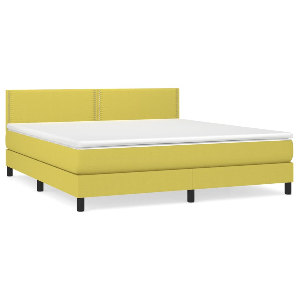 Κρεβάτι Boxspring με Στρώμα Πράσινο 180x200 εκ.Υφασμάτινο