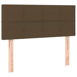 Κρεβάτι Boxspring με Στρώμα Σκούρο Καφέ 90x190 εκ. Υφασμάτινο