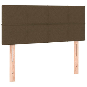 Κρεβάτι Boxspring με Στρώμα Σκούρο Καφέ 90x200 εκ. Υφασμάτινο
