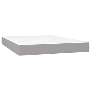 Κρεβάτι Boxspring με Στρώμα Ανοιχτό Γκρι 140x190 εκ. Υφασμάτινο