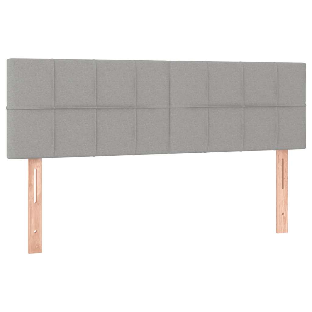 Κρεβάτι Boxspring με Στρώμα Ανοιχτό Γκρι 140x190 εκ. Υφασμάτινο