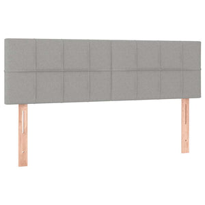 Κρεβάτι Boxspring με Στρώμα Ανοιχτό Γκρι 140x190 εκ. Υφασμάτινο