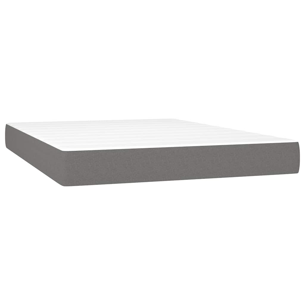 Κρεβάτι Boxspring με Στρώμα Σκούρο Γκρι 140x190 εκ. Υφασμάτινο