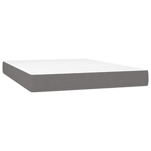 Κρεβάτι Boxspring με Στρώμα Σκούρο Γκρι 140x190 εκ. Υφασμάτινο