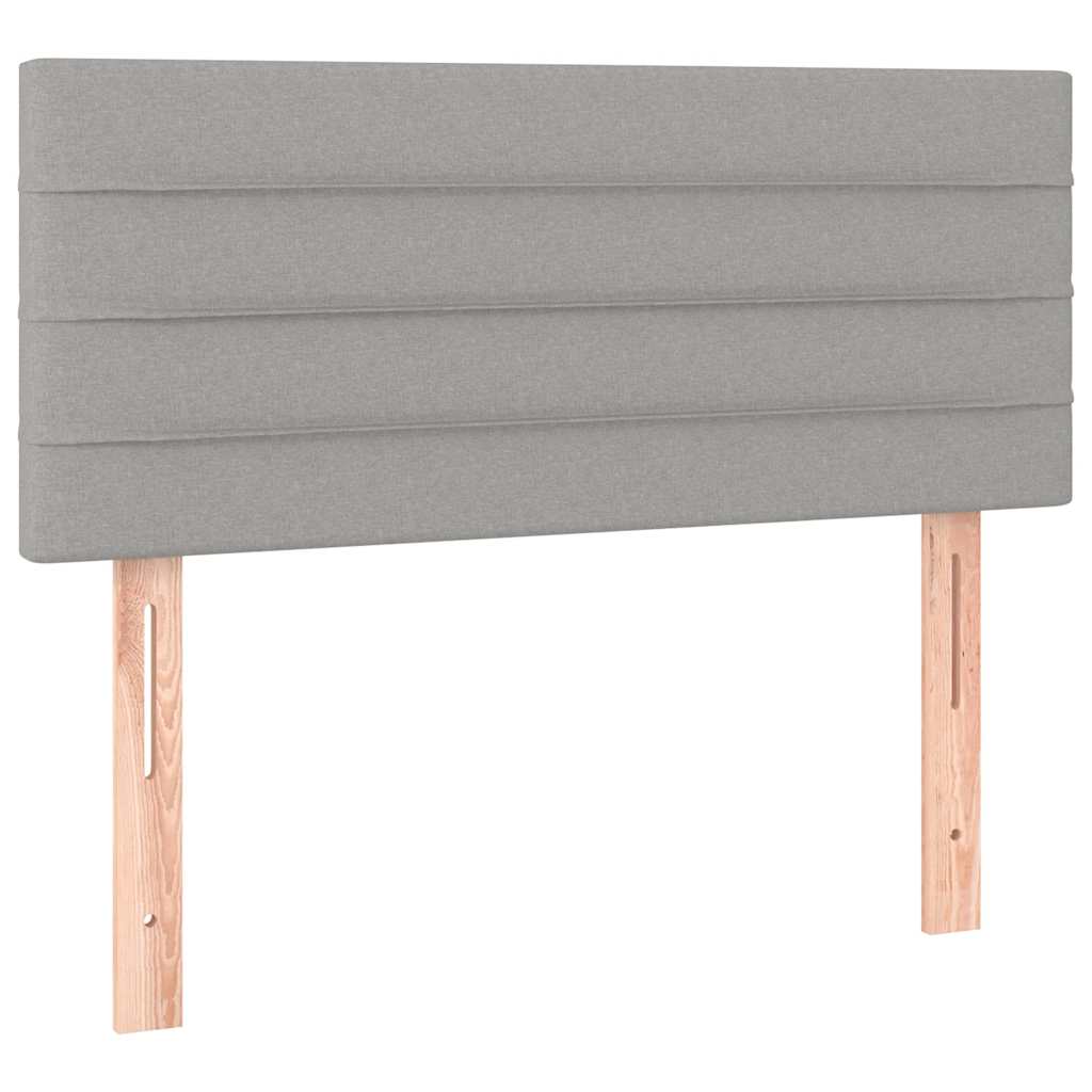 Κρεβάτι Boxspring με Στρώμα Ανοιχτό Γκρι 90x200 εκ. Υφασμάτινο