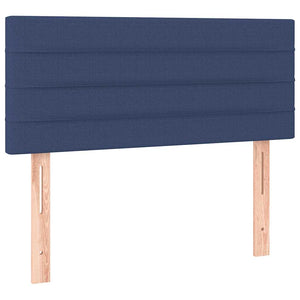Κρεβάτι Boxspring με Στρώμα Μπλε 90x200 εκ.Υφασμάτινο