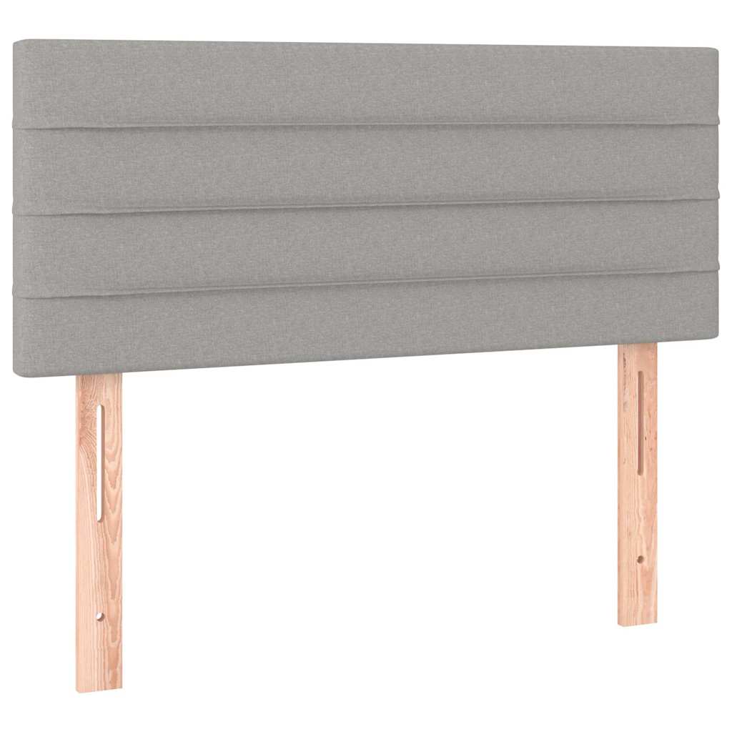 Κρεβάτι Boxspring με Στρώμα Ανοιχτό Γκρι 100x200 εκ. Υφασμάτινο