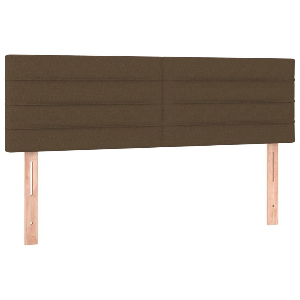 Κρεβάτι Boxspring με Στρώμα Σκούρο Καφέ 140x190 εκ. Υφασμάτινο - Pakobazaar