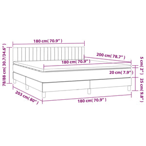 Κρεβάτι Boxspring με Στρώμα Taupe 180x200 εκ. Υφασμάτινο