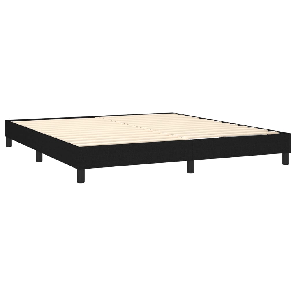 Κρεβάτι Boxspring με Στρώμα Μαύρο 160x200 εκ. Υφασμάτινο - Pakobazaar