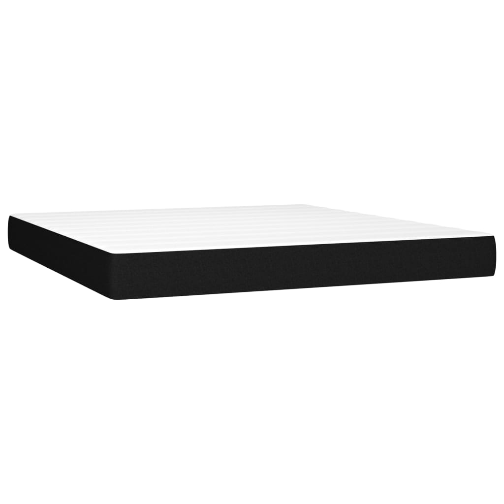 Κρεβάτι Boxspring με Στρώμα Μαύρο 160x200 εκ. Υφασμάτινο - Pakobazaar