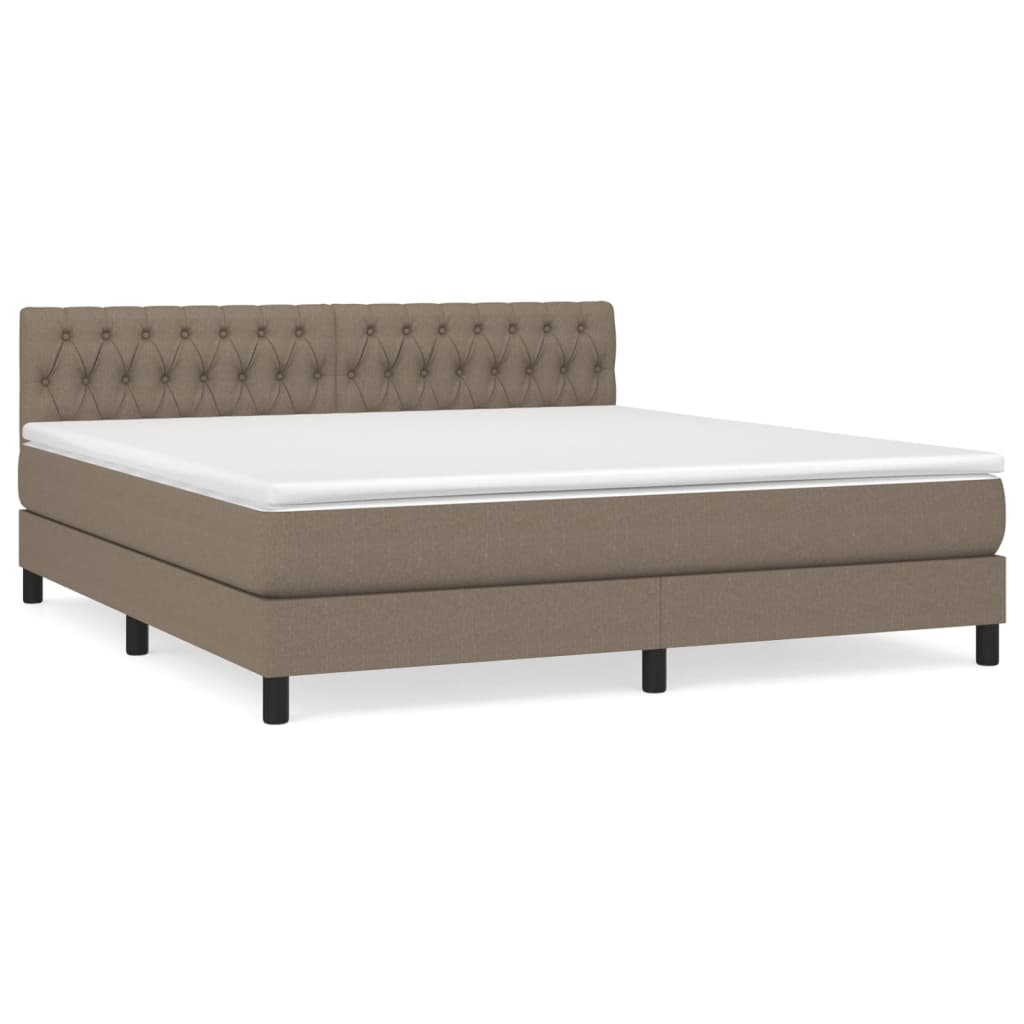 Κρεβάτι Boxspring με Στρώμα Taupe 180x200 εκ. Υφασμάτινο