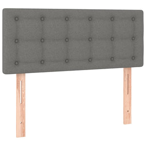 Κρεβάτι Boxspring με Στρώμα Σκούρο Γκρι 90x200 εκ. Υφασμάτινο