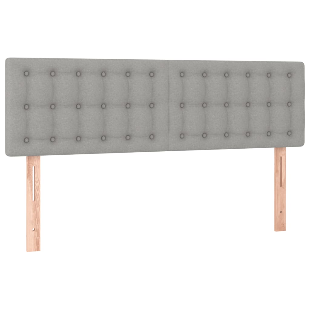 Κρεβάτι Boxspring με Στρώμα Ανοιχτό Γκρι 140x190 εκ. Υφασμάτινο