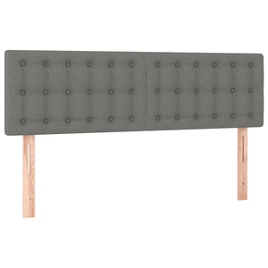 Κρεβάτι Boxspring με Στρώμα Σκούρο Γκρι 140x190 εκ. Υφασμάτινο