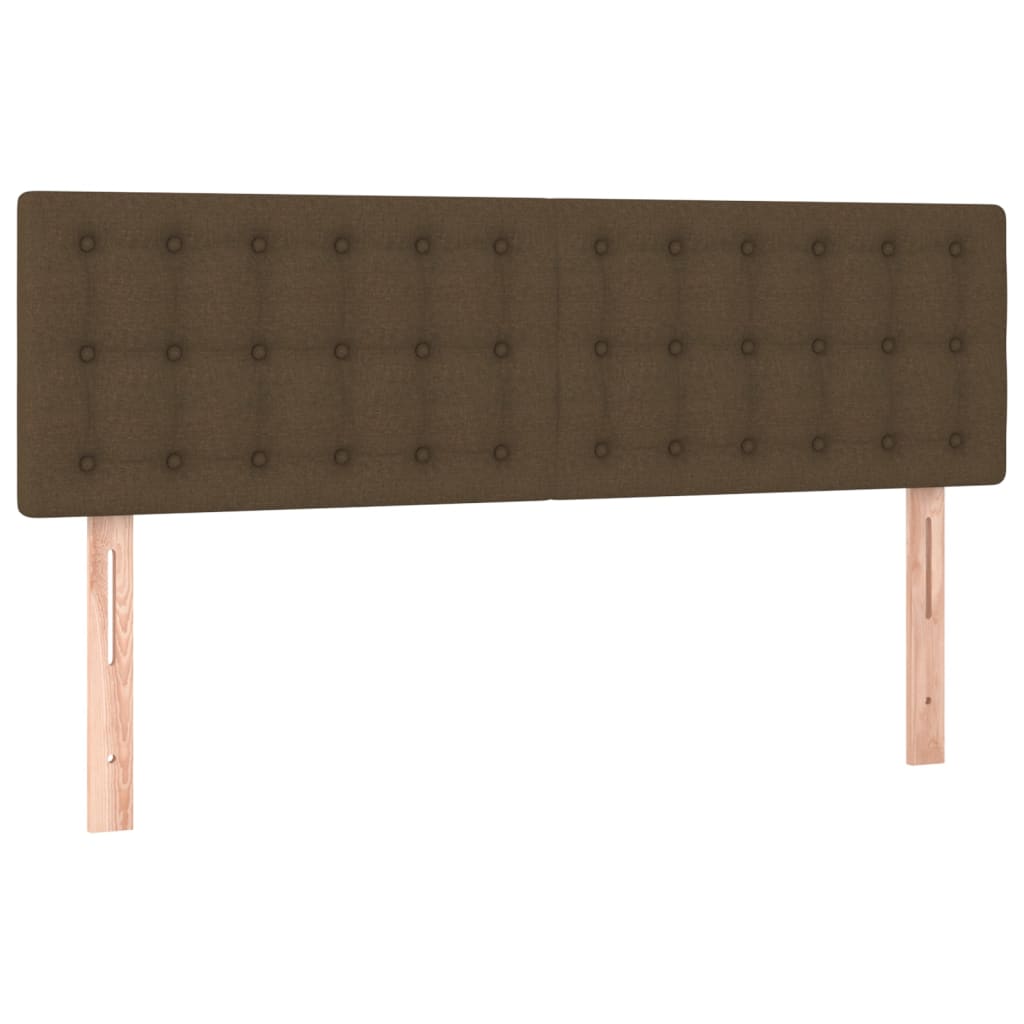 Κρεβάτι Boxspring με Στρώμα Σκούρο Καφέ 140x190 εκ. Υφασμάτινο - Pakobazaar