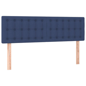 Κρεβάτι Boxspring με Στρώμα Μπλε 140x190 εκ. Υφασμάτινο - Pakobazaar