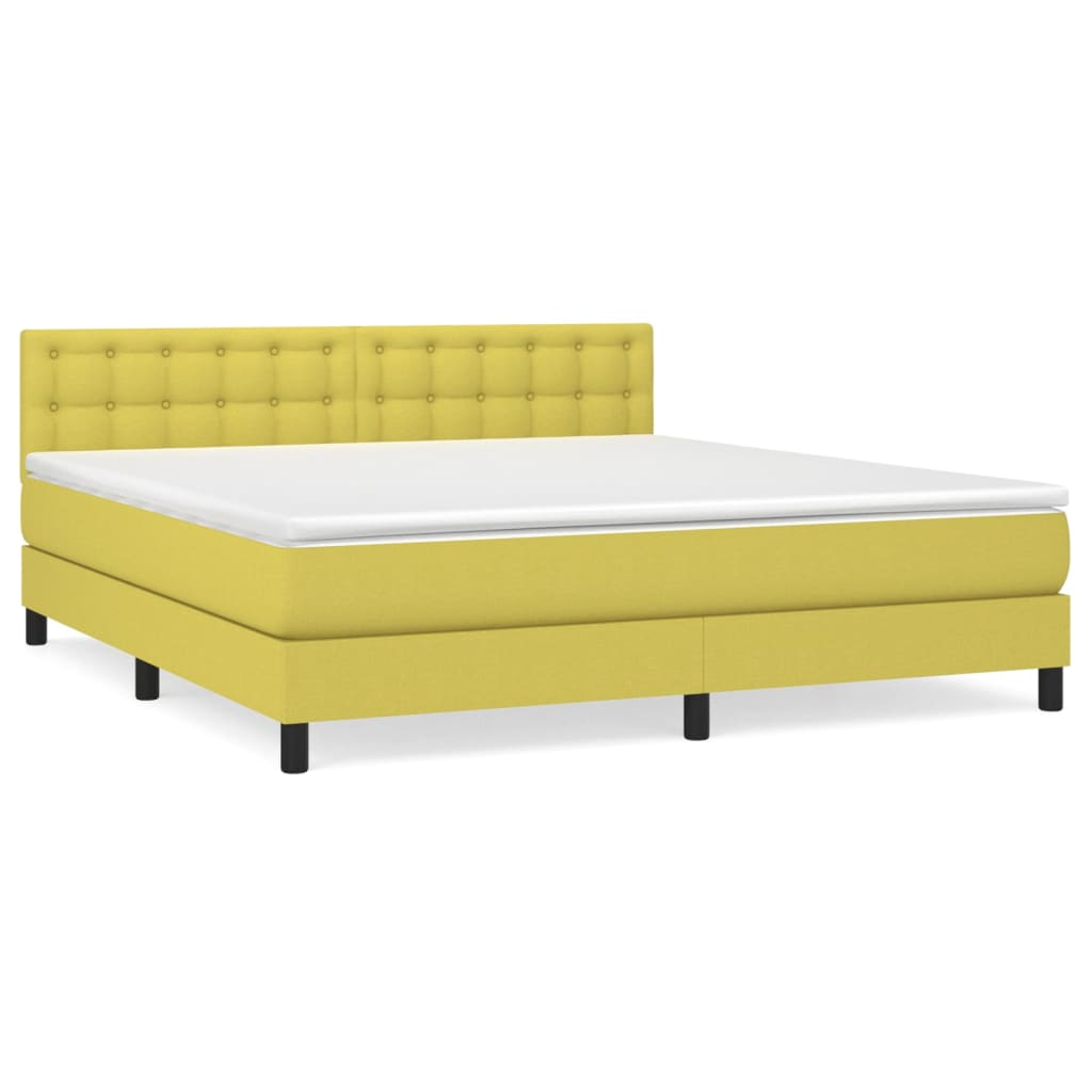 Κρεβάτι Boxspring με Στρώμα Πράσινο 180x200 εκ.Υφασμάτινο
