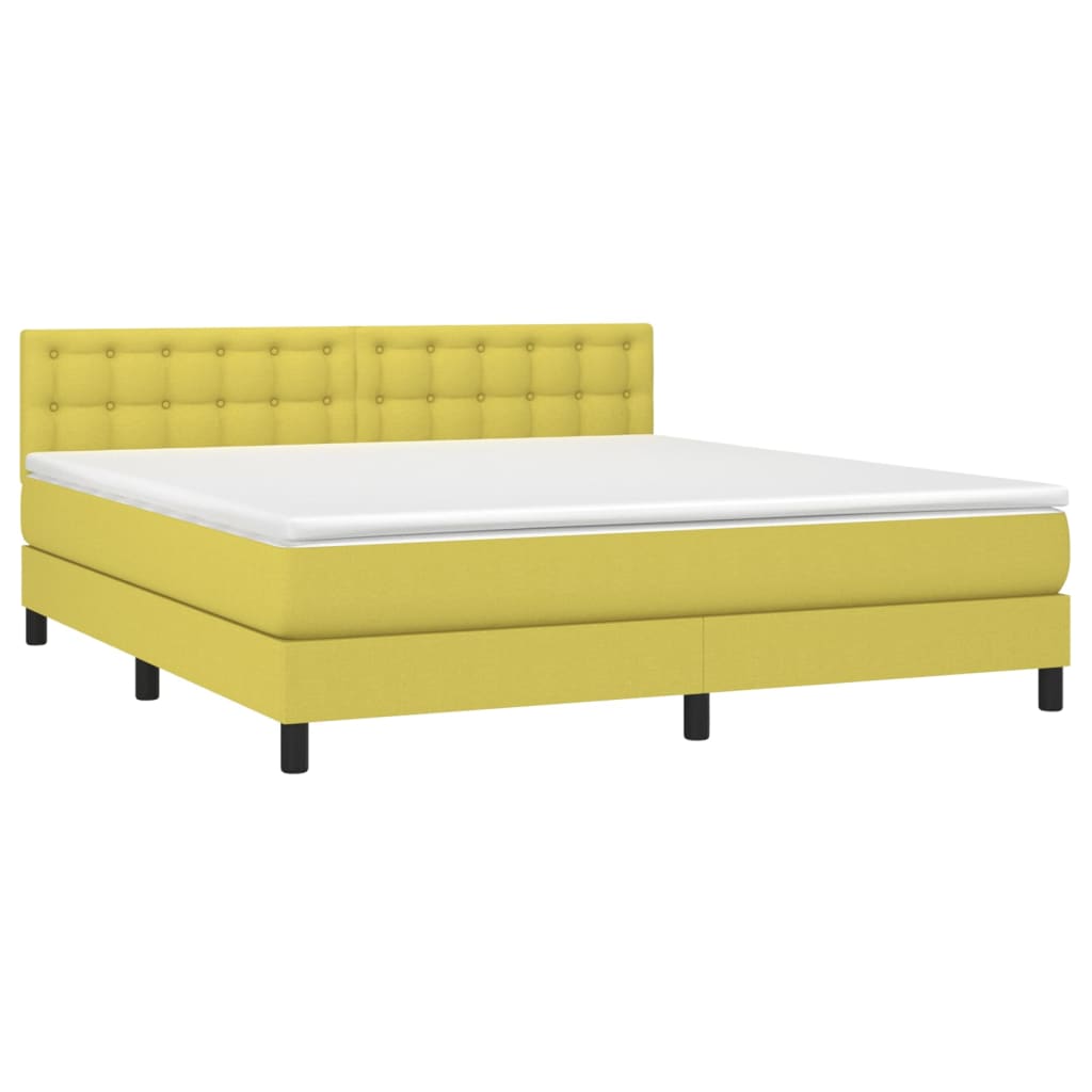 Κρεβάτι Boxspring με Στρώμα Πράσινο 180x200 εκ.Υφασμάτινο