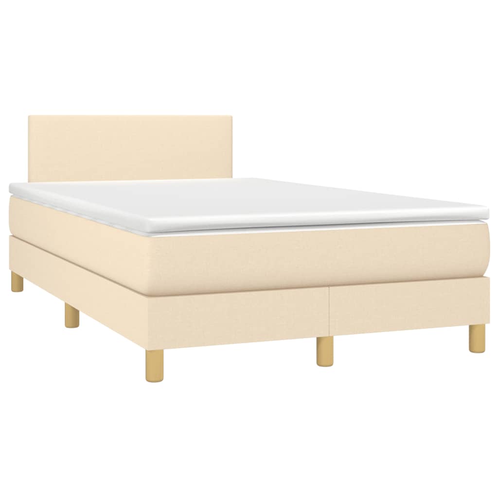 Κρεβάτι Boxspring με Στρώμα Κρεμ 120x200 εκ. Υφασμάτινο
