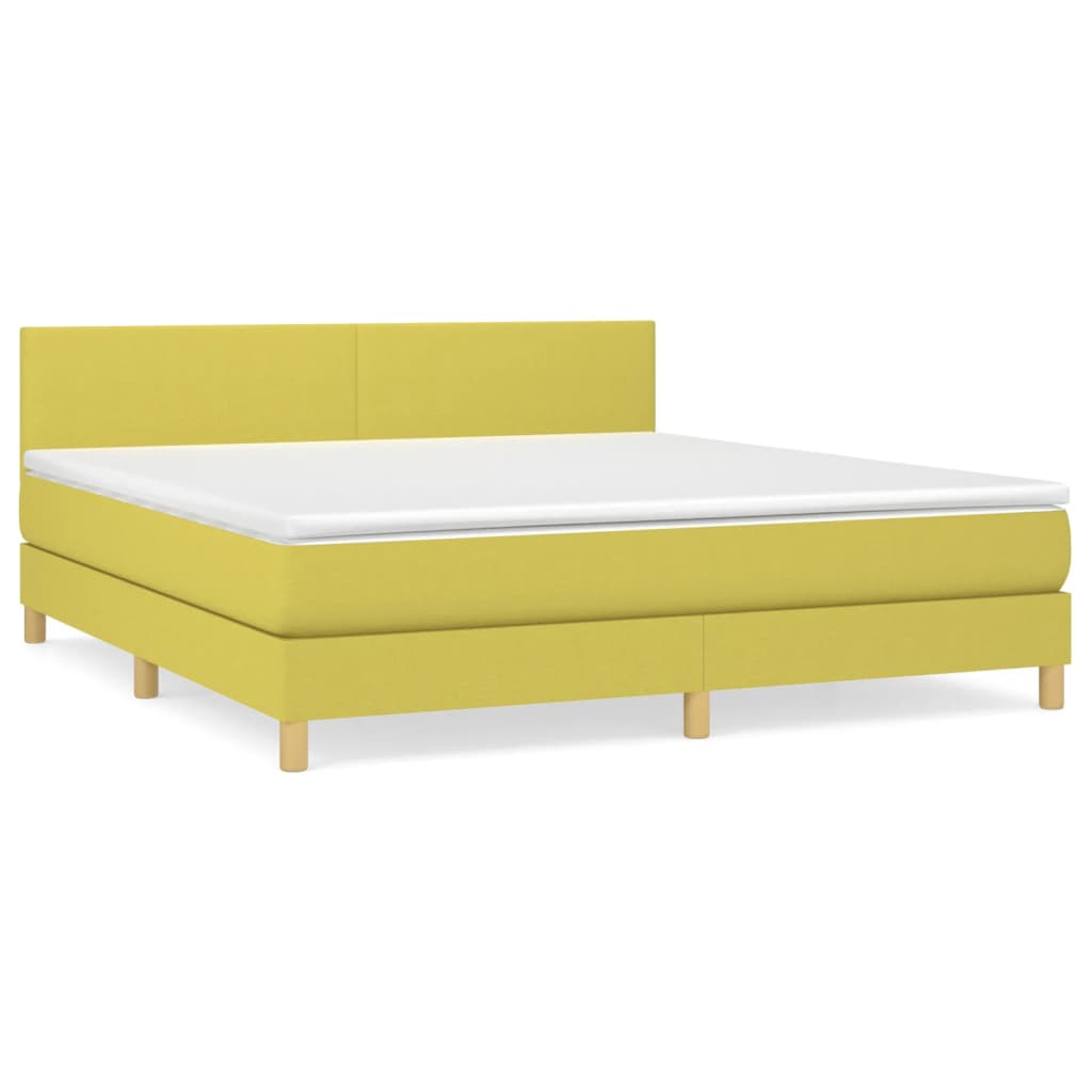 Κρεβάτι Boxspring με Στρώμα Πράσινο 160x200 εκ.Υφασμάτινο - Pakobazaar