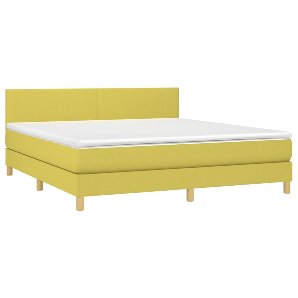 Κρεβάτι Boxspring με Στρώμα Πράσινο 160x200 εκ.Υφασμάτινο - Pakobazaar