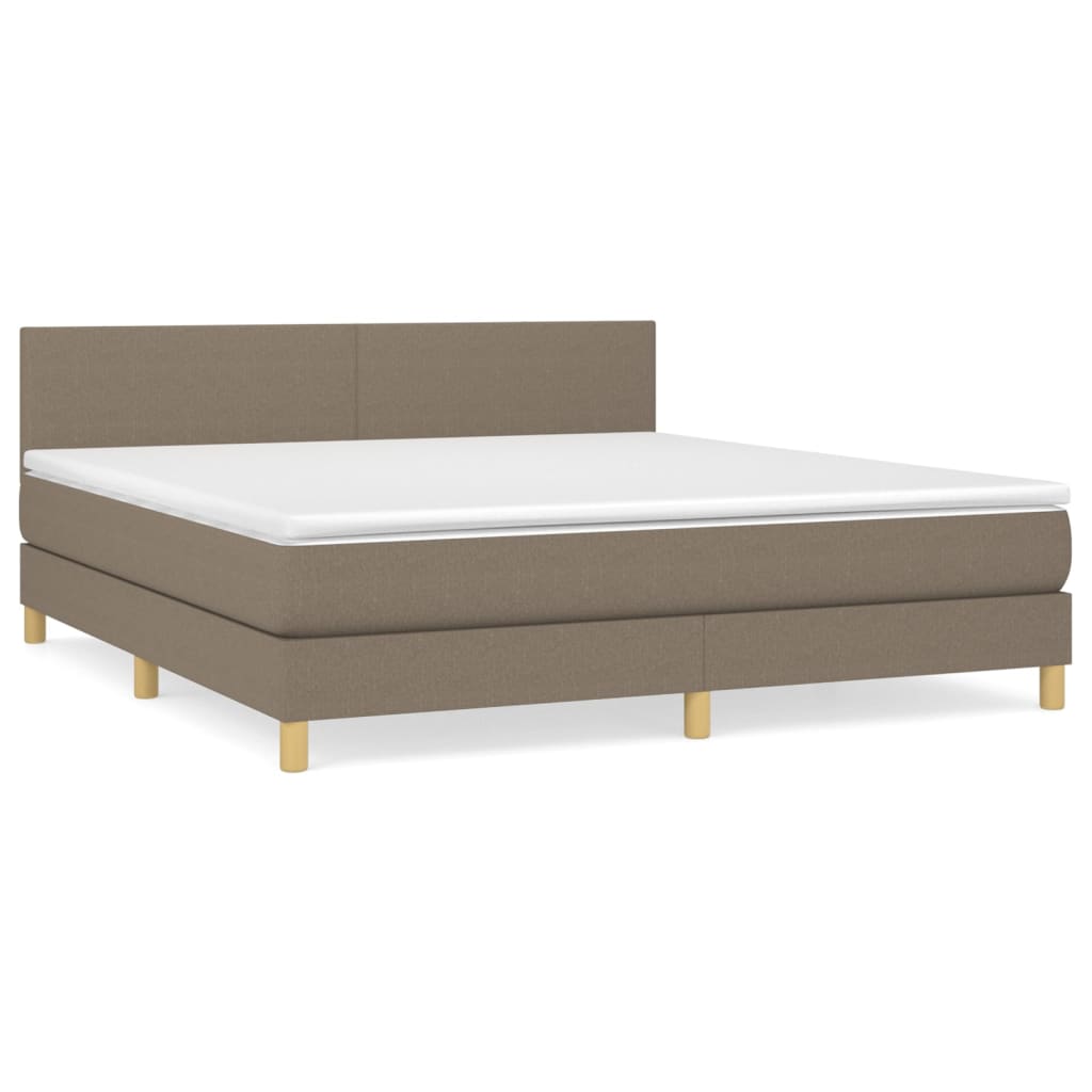 Κρεβάτι Boxspring με Στρώμα Taupe 180x200 εκ. Υφασμάτινο