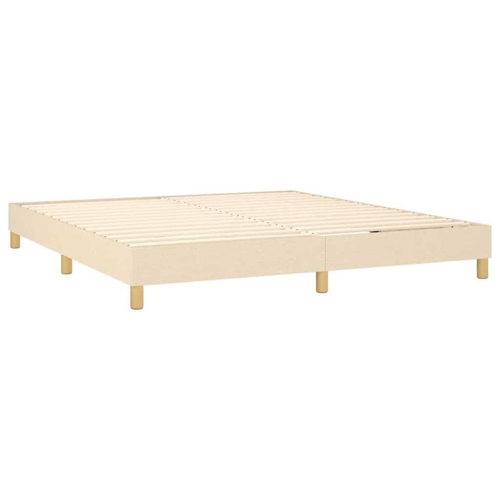 Κρεβάτι Boxspring με Στρώμα Κρεμ 180x200 εκ. Υφασμάτινο