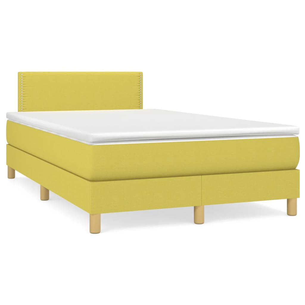 Κρεβάτι Boxspring με Στρώμα Πράσινο 120x200 εκ. Υφασμάτινο