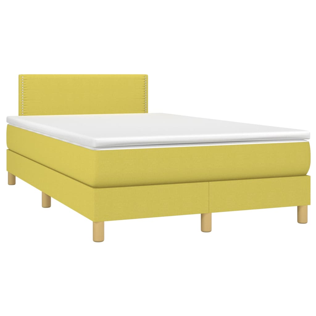 Κρεβάτι Boxspring με Στρώμα Πράσινο 120x200 εκ. Υφασμάτινο