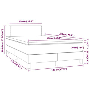 Κρεβάτι Boxspring με Στρώμα Πράσινο 120x200 εκ. Υφασμάτινο