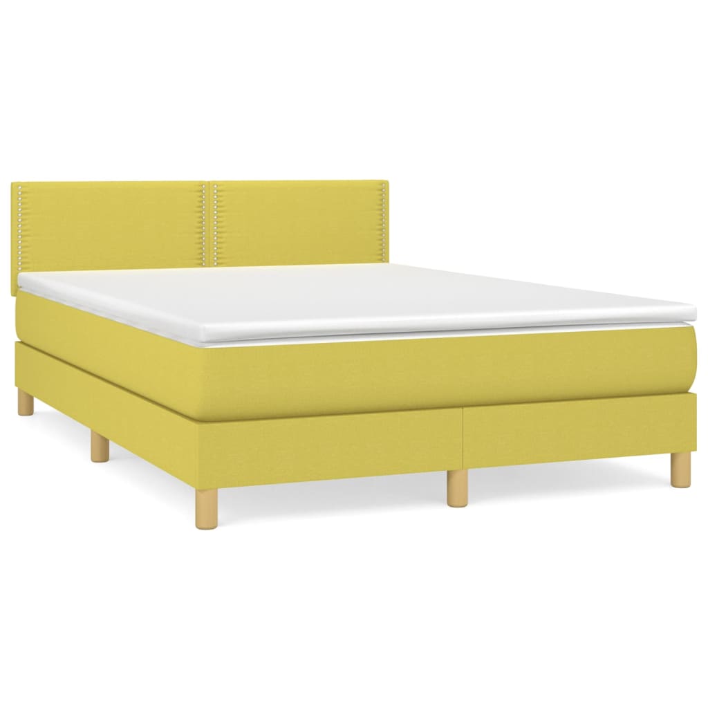 Κρεβάτι Boxspring με Στρώμα Πράσινο 140x200 εκ.Υφασμάτινο
