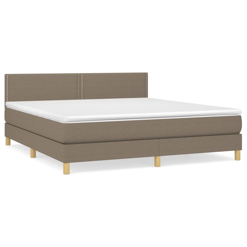 Κρεβάτι Boxspring με Στρώμα Taupe 160x200 εκ. Υφασμάτινο