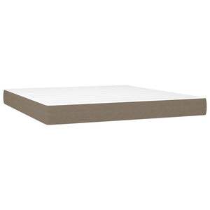 Κρεβάτι Boxspring με Στρώμα Taupe 160x200 εκ. Υφασμάτινο
