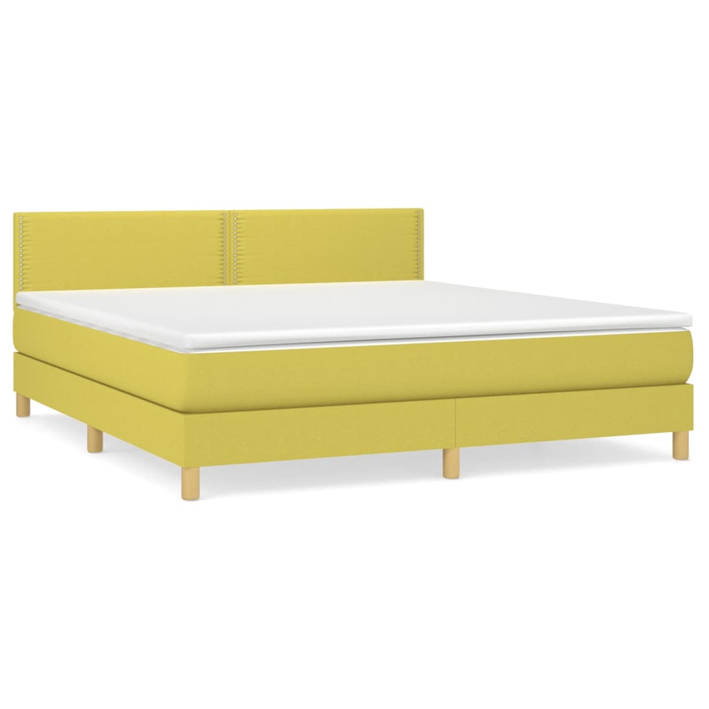 Κρεβάτι Boxspring με Στρώμα Πράσινο 180x200 εκ.Υφασμάτινο