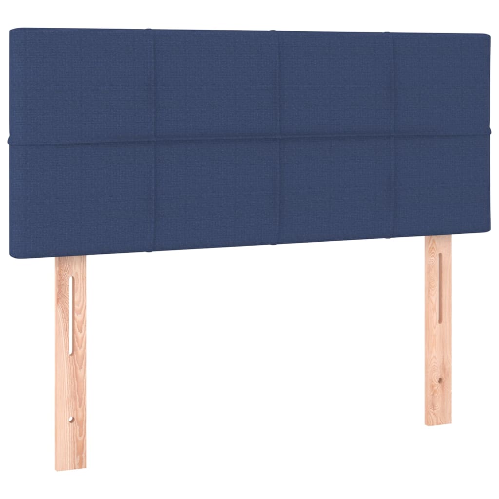 Κρεβάτι Boxspring με Στρώμα Μπλε 90x190 εκ.Υφασμάτινο