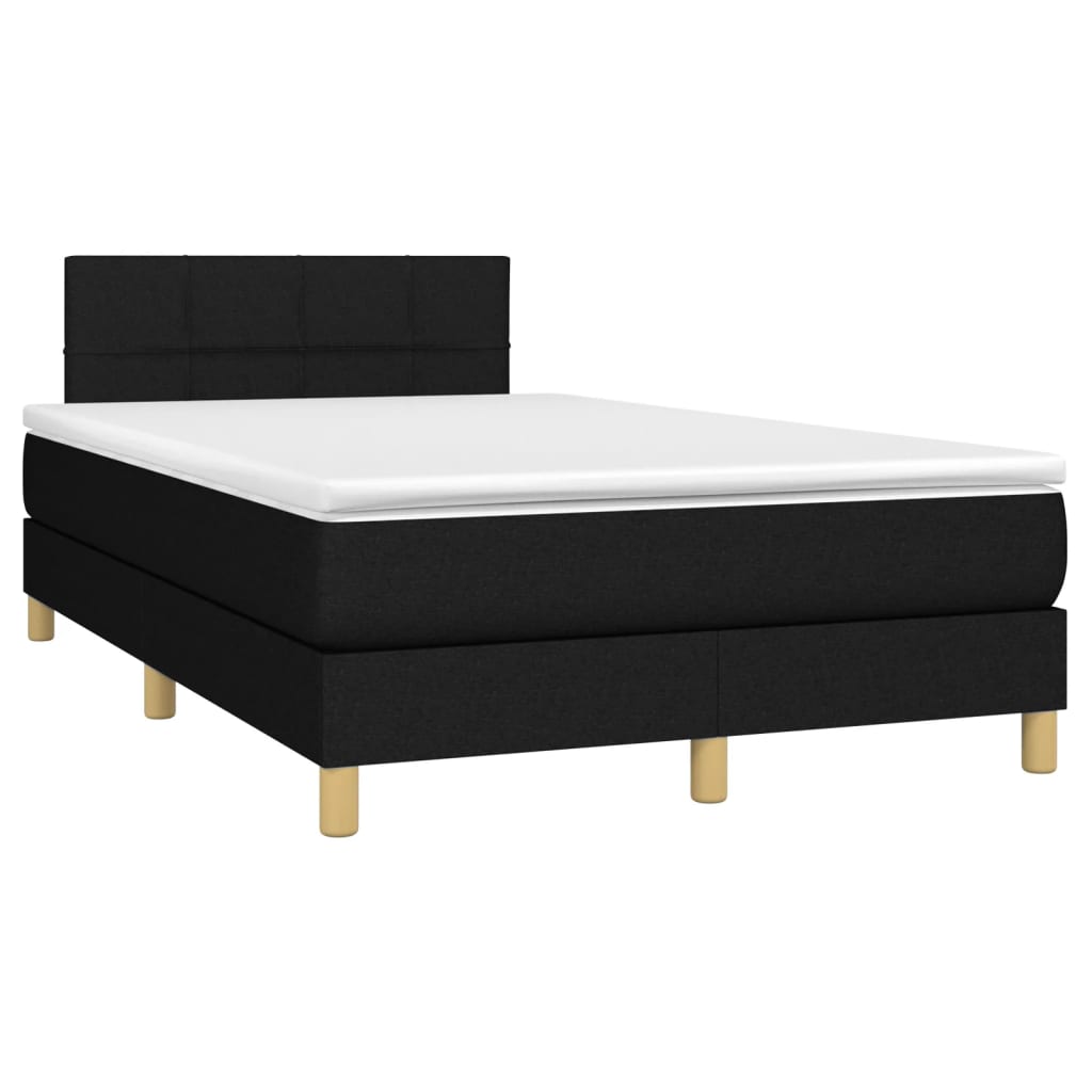 Κρεβάτι Boxspring με Στρώμα Μαύρο 120x200 εκ. Υφασμάτινο