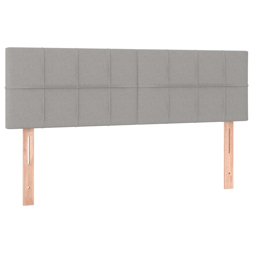 Κρεβάτι Boxspring με Στρώμα Ανοιχτό Γκρι 140x190 εκ. Υφασμάτινο