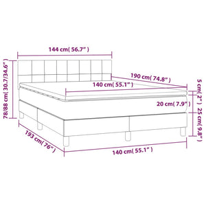Κρεβάτι Boxspring με Στρώμα Πράσινο 140x190 εκ. Υφασμάτινο