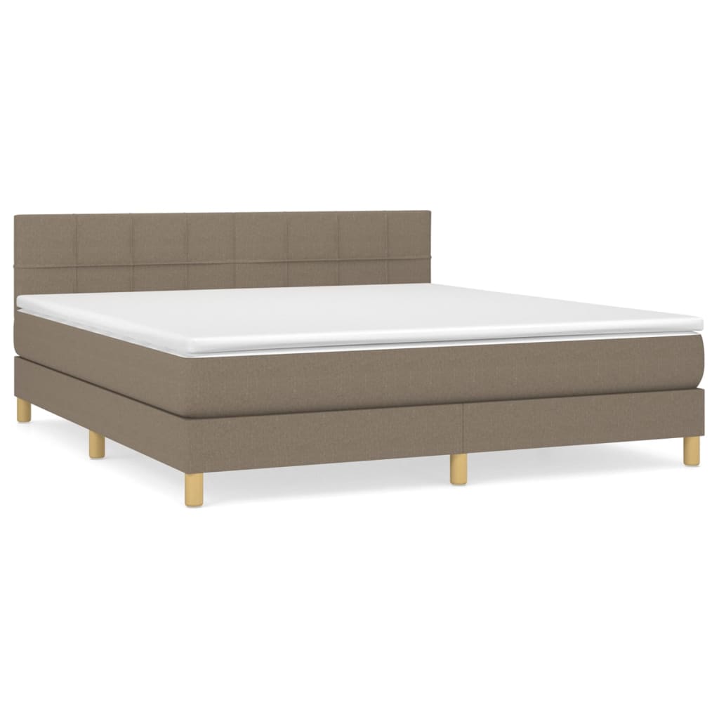 Κρεβάτι Boxspring με Στρώμα Taupe 180x200 εκ. Υφασμάτινο