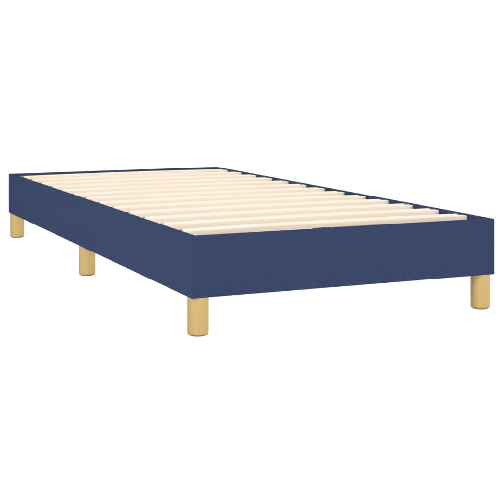 Κρεβάτι Boxspring με Στρώμα Μπλε 100 x 200 εκ. Υφασμάτινο